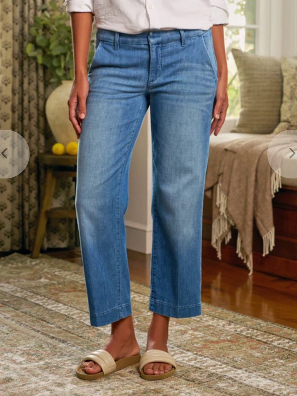 Frank & Eileen WESTPORT The Italian Wide Leg Chino Jean Blue 1968 Wash Pants 6